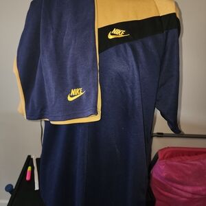 Nike Navy and Gold Sports Tee with Matching Scarf
